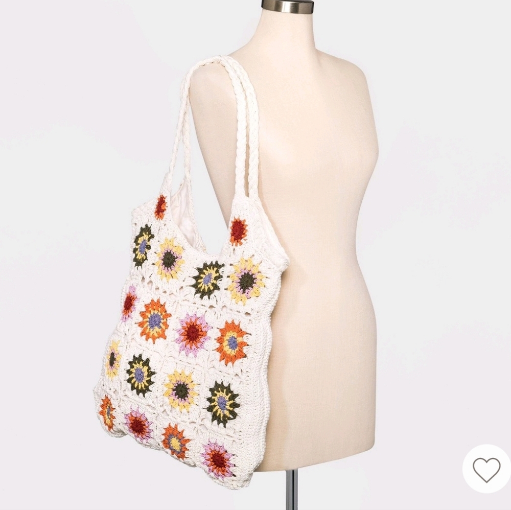 Universal Thread White Crochet Multicolor Granny … - image 3